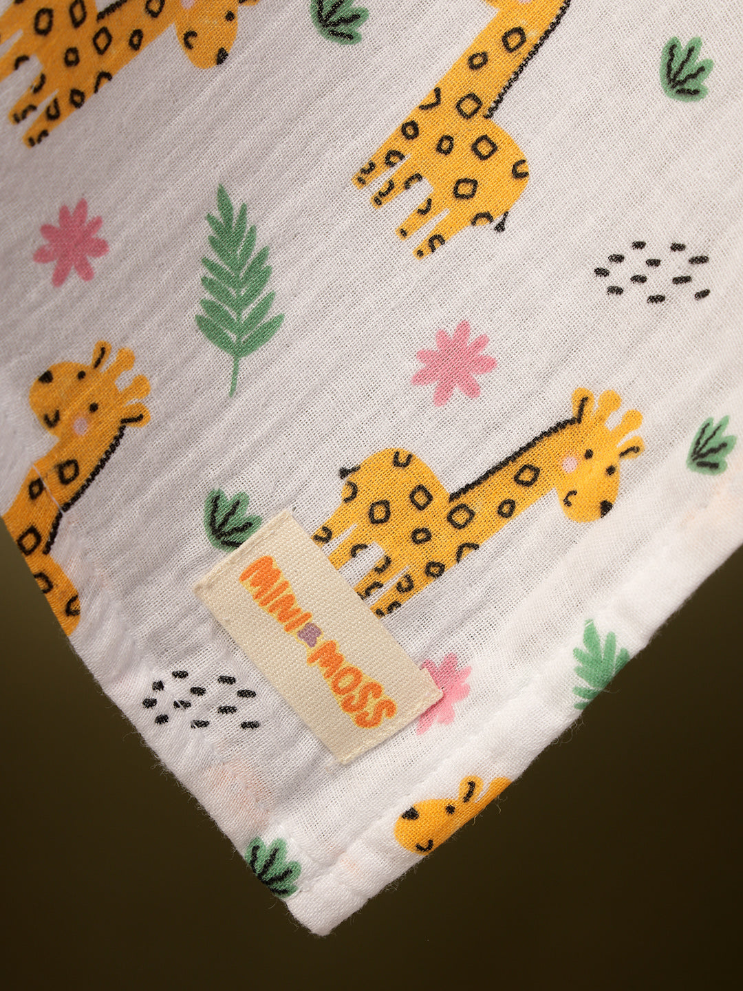 White Giraffe Print Baby Swaddle ( XL )