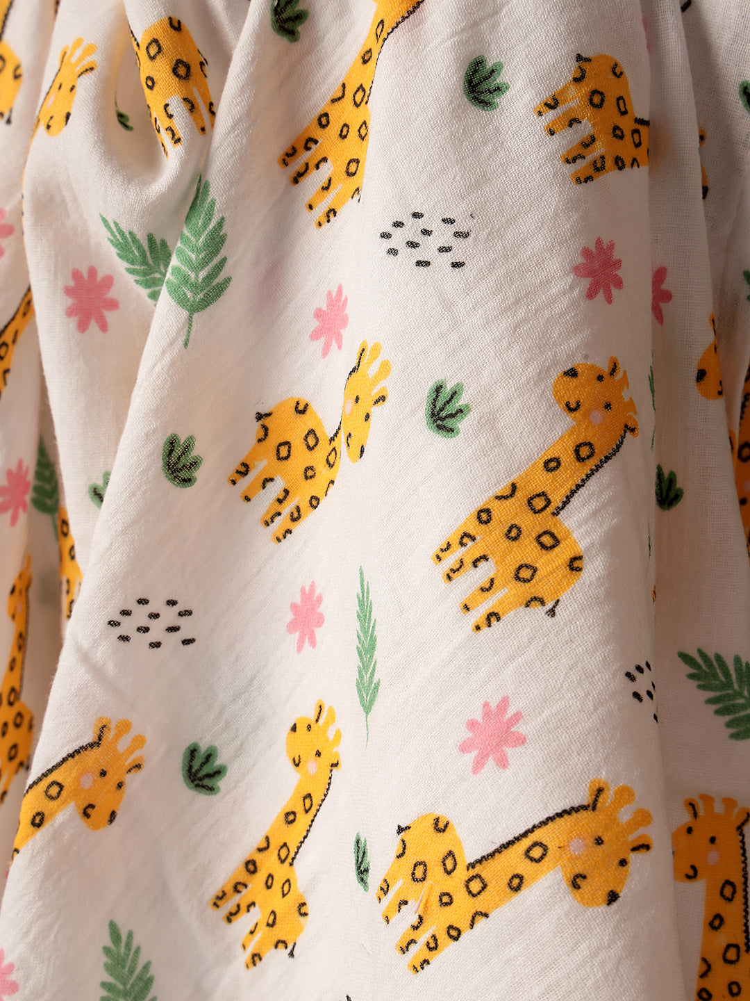 White Giraffe Print Baby Swaddle ( XL )