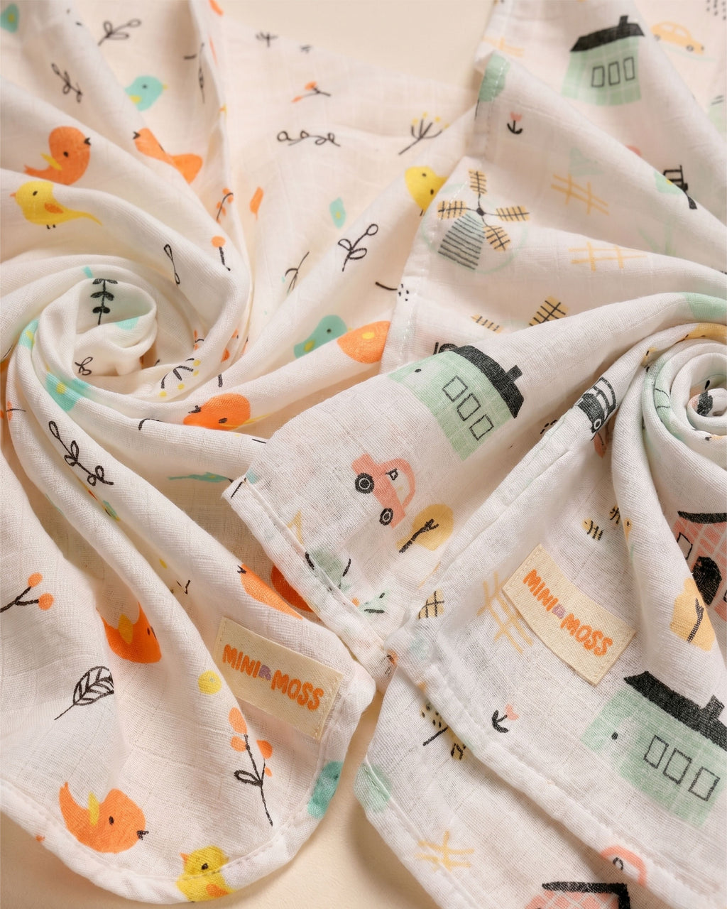 Swaddle Duo (L) - Farm & Bird