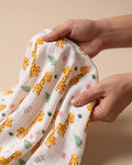 White Giraffe Print Baby Swaddle ( XL )