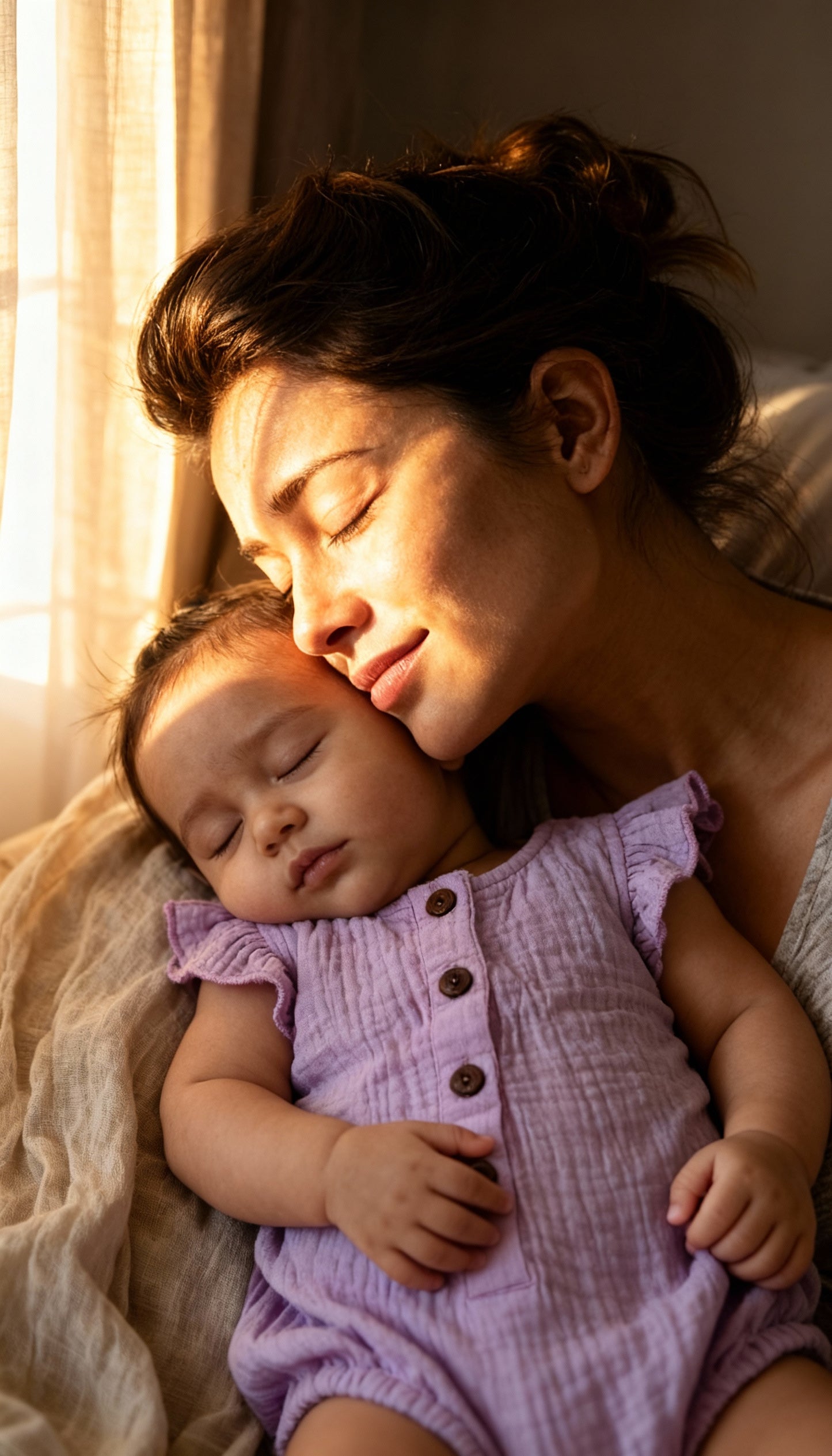 Lilac Lullaby Romper - Ruffle Sleeve Organic Muslin Onesie