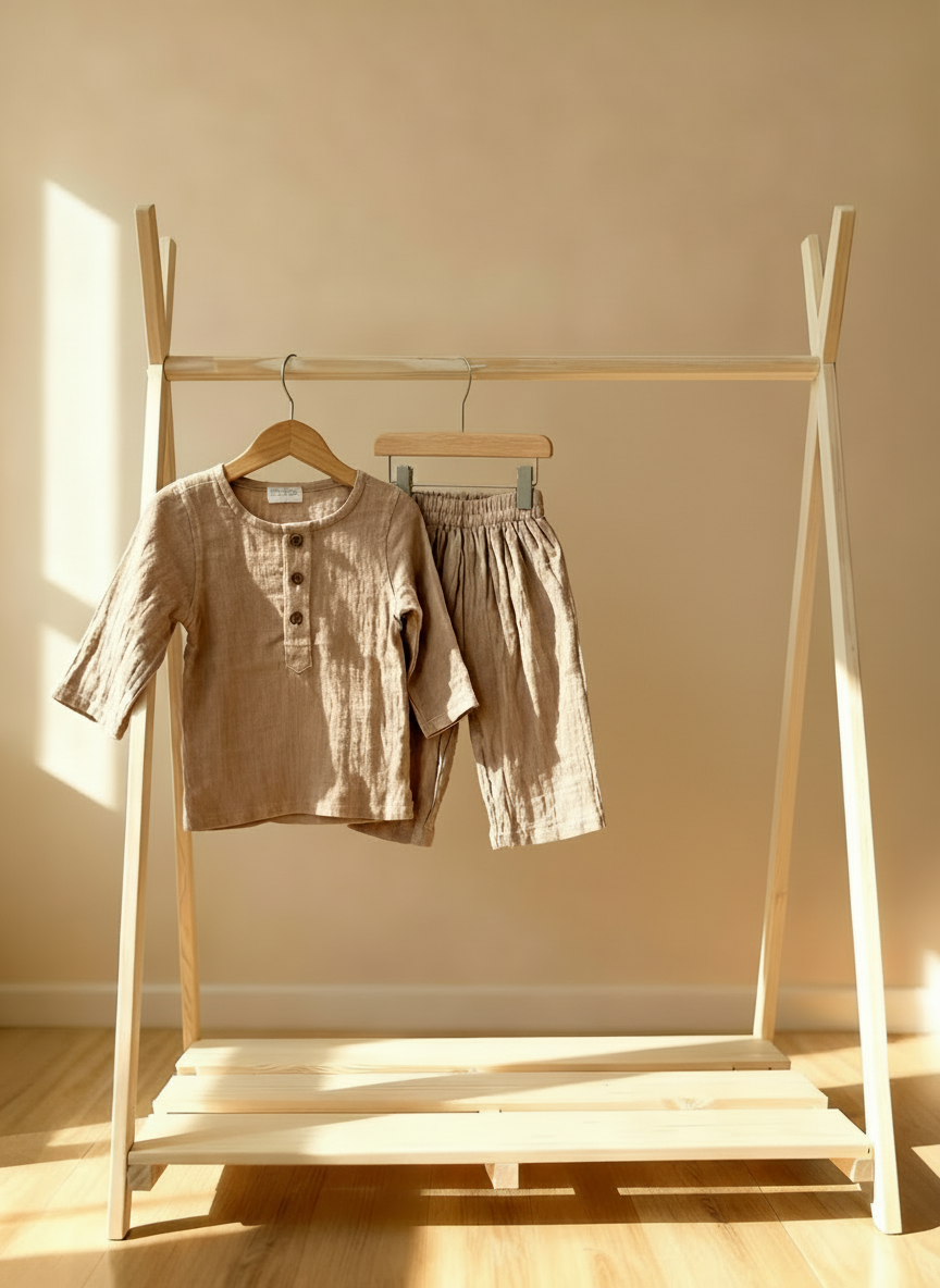 Cocoa Cloud Co-ord - Muslin Shirt and pant set designed for effortless movement